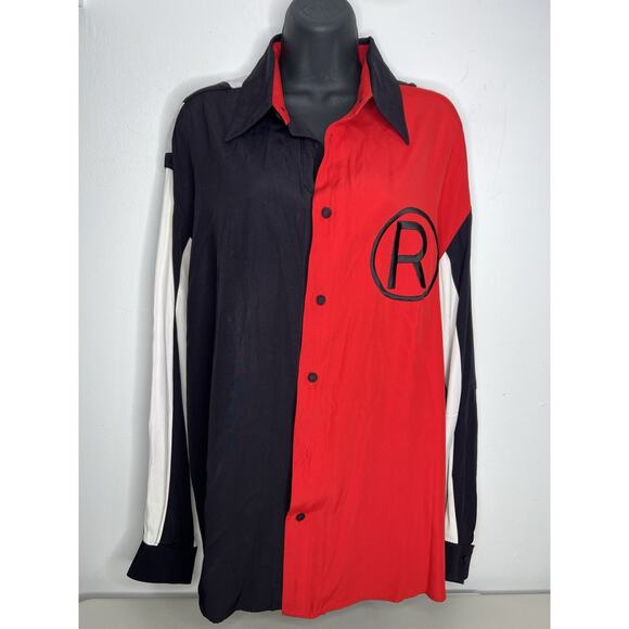 Joe Da Hun Shirt Men Designer Colorblock Striped Made USA Size XL - Picture 1 of 15